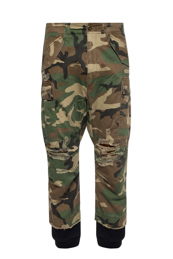 Green Trousers with a camo pattern R13 Vitkac GB